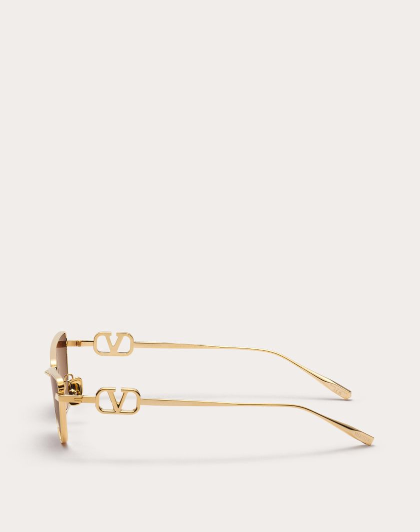 Valentino Handbags Vlogo Sign Occhiale Cat-eye In Titanio in Marrone | Valentino IT In Linea