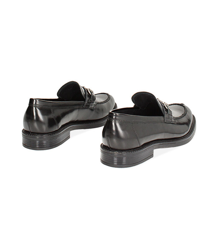 Valerio 1966 Mocassino nero con morsetto in pelle abrasivata | Valerio 1966 Vendita Calda