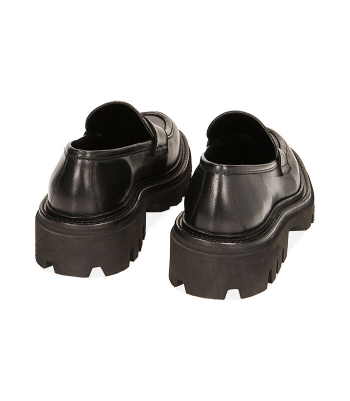 Valerio 1966 Mocassini donna chunky in pelle nera tacco 4 8 cm | Valerio 1966 Nuovo