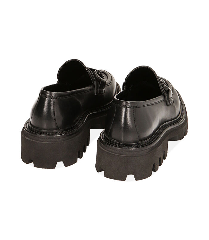 Valerio 1966 Mocassini donna chunky neri in pelle tacco 4 8 cm | Valerio 1966 Qualità