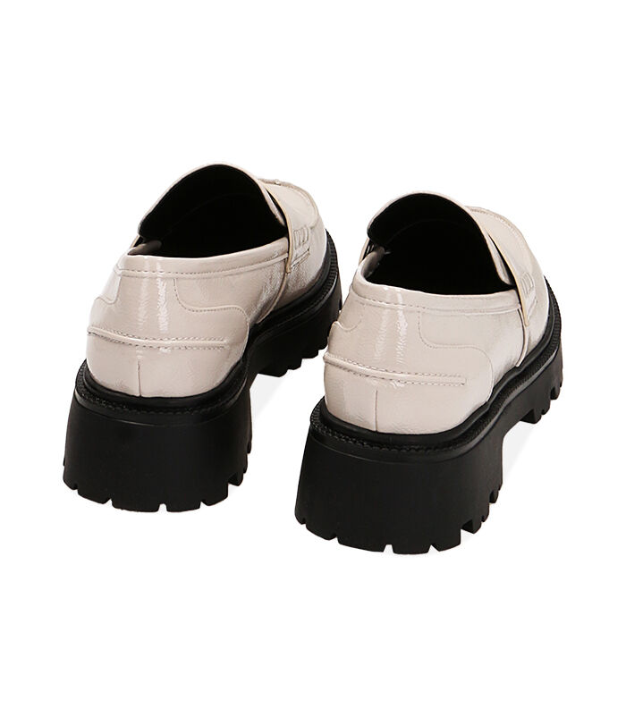 Valerio 1966 Mocassini donna platform panna in naplak tacco 5 cm | Valerio 1966 Spedizione Gratuita