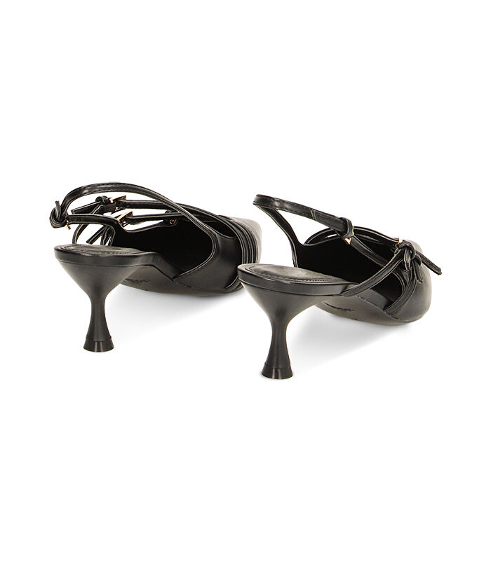 Valerio 1966 Décolleté slingback nere con fibbie tacco 6 cm | Valerio 1966 Consegna Veloce