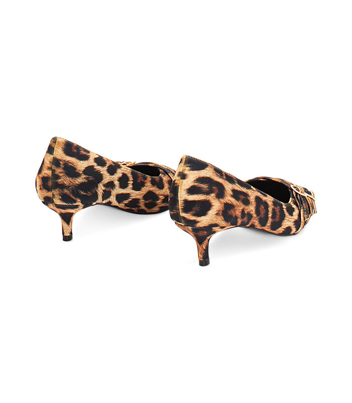 Valerio 1966 Décolleté leopard in lycra con fibbie tacco 4 5 cm | Valerio 1966 Affare Del Giorno