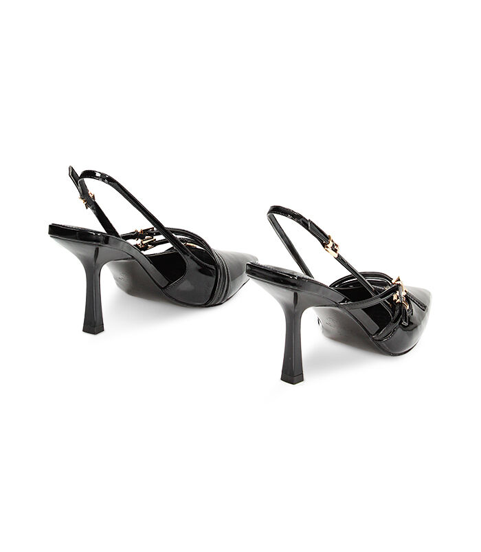 Valerio 1966 Décolleté slingback nere con fibbie in vernice | Valerio 1966 Novità