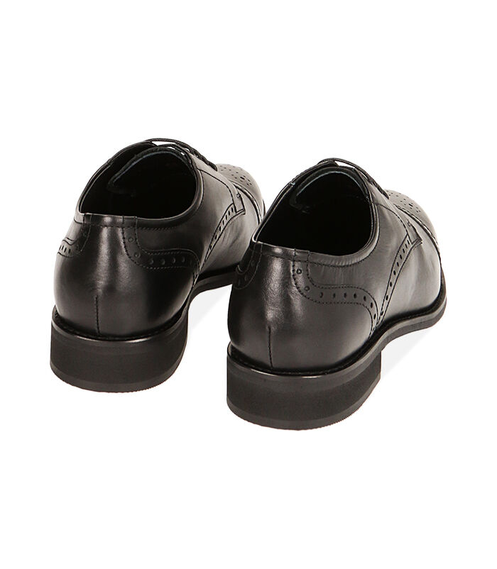 Valerio 1966 Stringata uomo nera in pelle traforata | Valerio 1966 Saldi Di Fabbrica