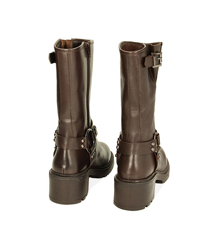 Valerio 1966 WOMEN SHOES BIKER LEATHER COGN Fino Al -60%