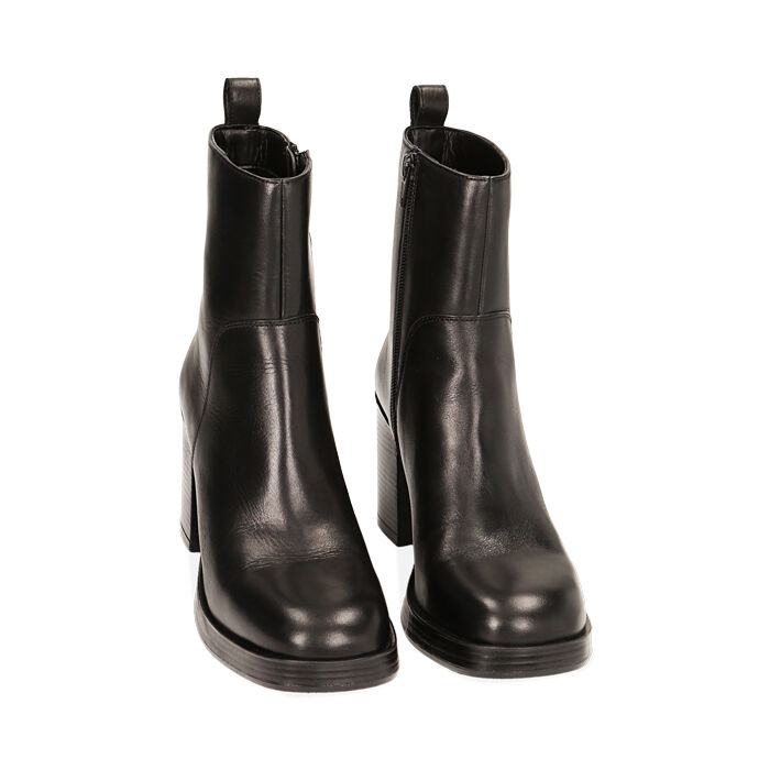Valerio 1966 Stivaletti donna neri in pelle tacco 8 4 cm | Valerio 1966 Prezzo Ridotto