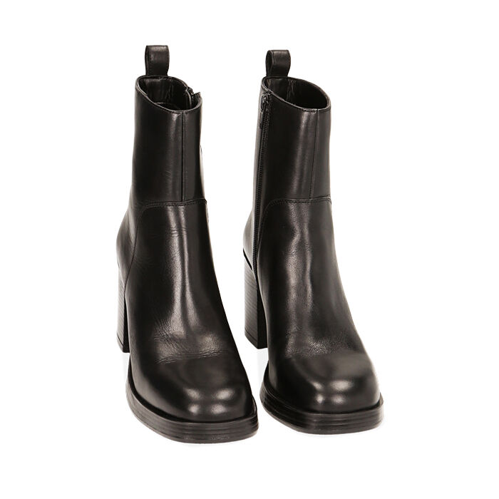 Valerio 1966 Stivaletti donna neri in pelle tacco 8 4 cm | Valerio 1966 Prezzo Ridotto