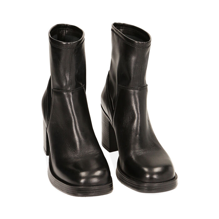 Valerio 1966 Stivaletti donna plateau neri in pelle tacco 8 4 cm | Valerio 1966 Sottocosto