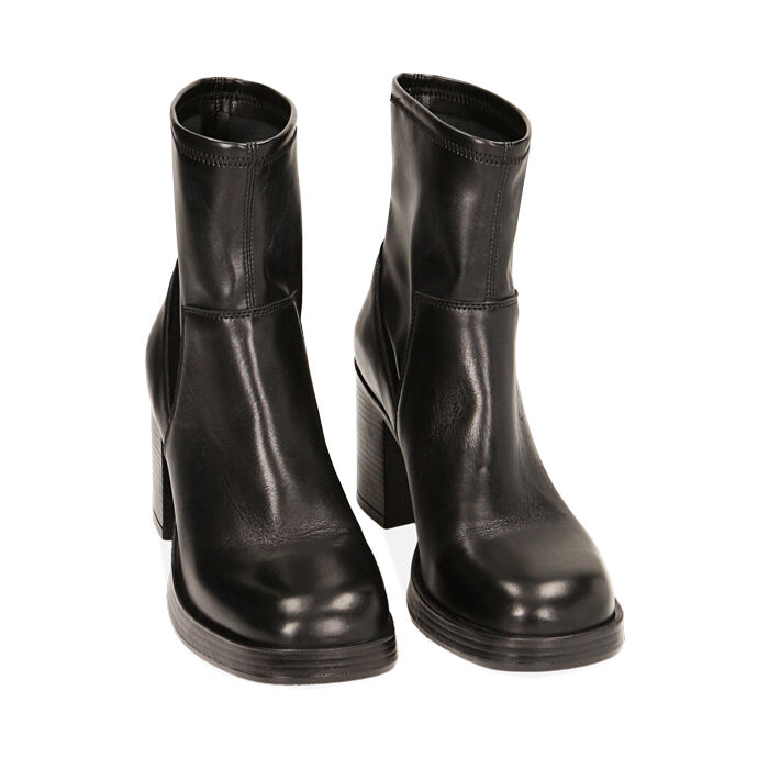Valerio 1966 Stivaletti donna plateau neri in pelle tacco 8 4 cm | Valerio 1966 Sottocosto
