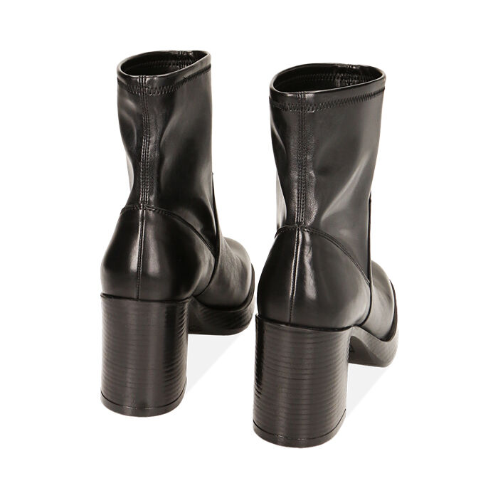 Valerio 1966 Stivaletti donna plateau neri in pelle tacco 8 4 cm | Valerio 1966 Sottocosto