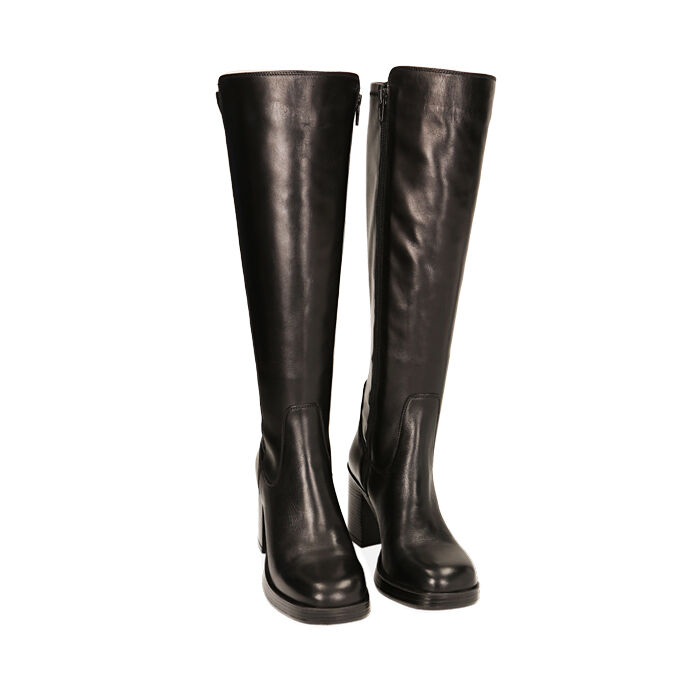 Valerio 1966 Stivali donna neri in pelle tacco 8 4 cm | Valerio 1966 Convenienza