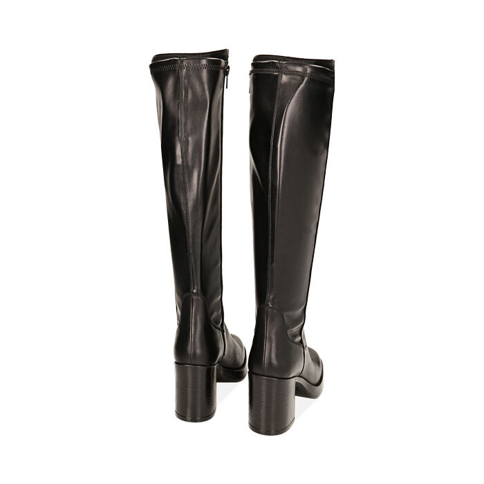 Valerio 1966 Stivali donna neri in pelle tacco 8 4 cm | Valerio 1966 Convenienza
