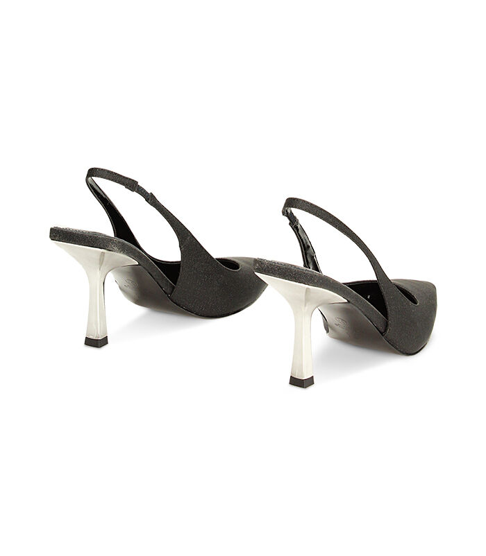 Valerio 1966 Décolleté slingback nere glitterate | Valerio 1966 Consegna Veloce
