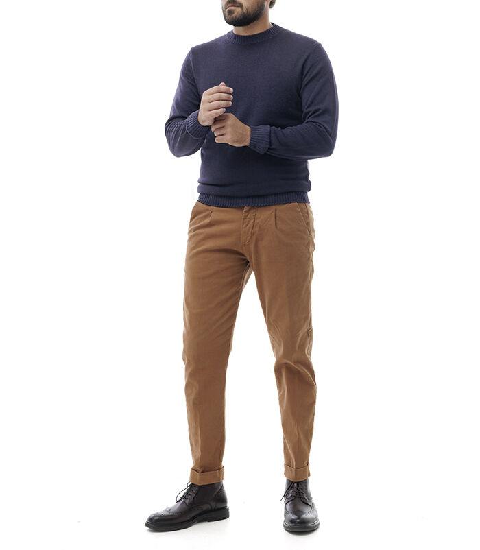 Valerio 1966 Maglione blu con bordi a costine | Valerio 1966 Consegna Veloce