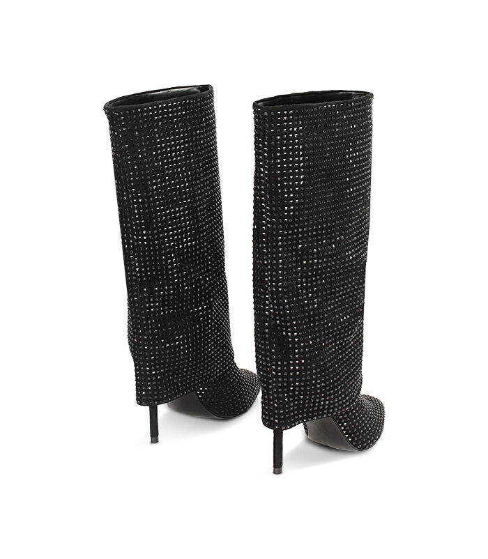 Valerio 1966 Stivali in microfibra neri con strass neri | Valerio 1966 Shopping Online