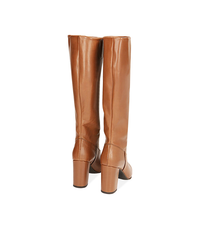 Valerio 1966 Stivali donna cognac in pelle tacco 9 cm | Valerio 1966 Nuova