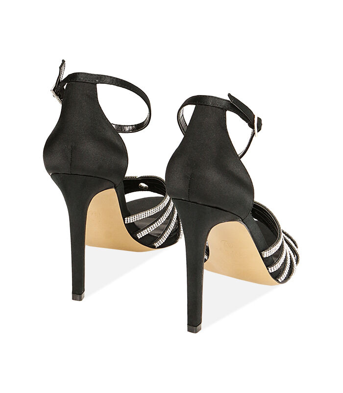 Valerio 1966 Sandali donna neri in raso tacco 10 5 cm | Valerio 1966 Offerta temporanea