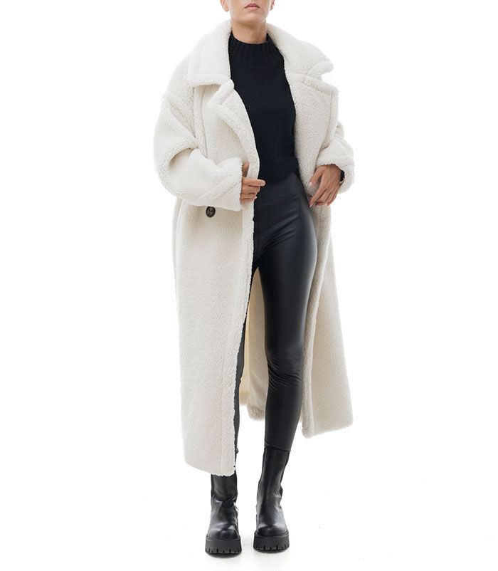 Valerio 1966 Cappotto teddy lungo panna | Valerio 1966 Promozione Limitata
