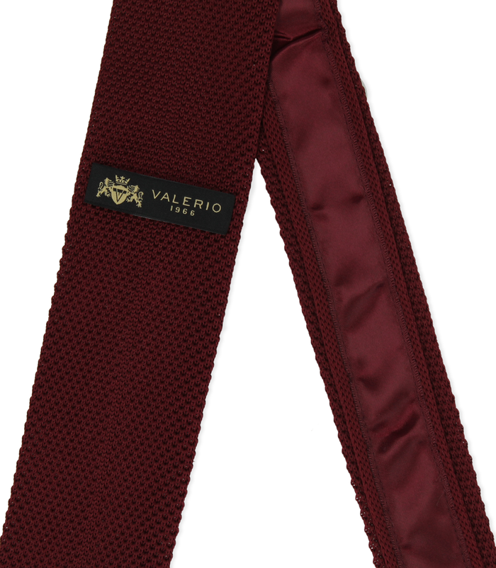 Valerio 1966 Cravatta bordeaux in cotone con fondo dritto uomo | Valerio 1966 Economico