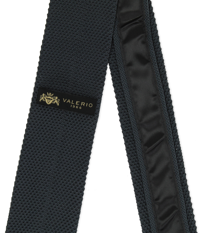 Valerio 1966 Cravatta grigio in cotone con fondo dritto uomo | Valerio 1966 Outlet