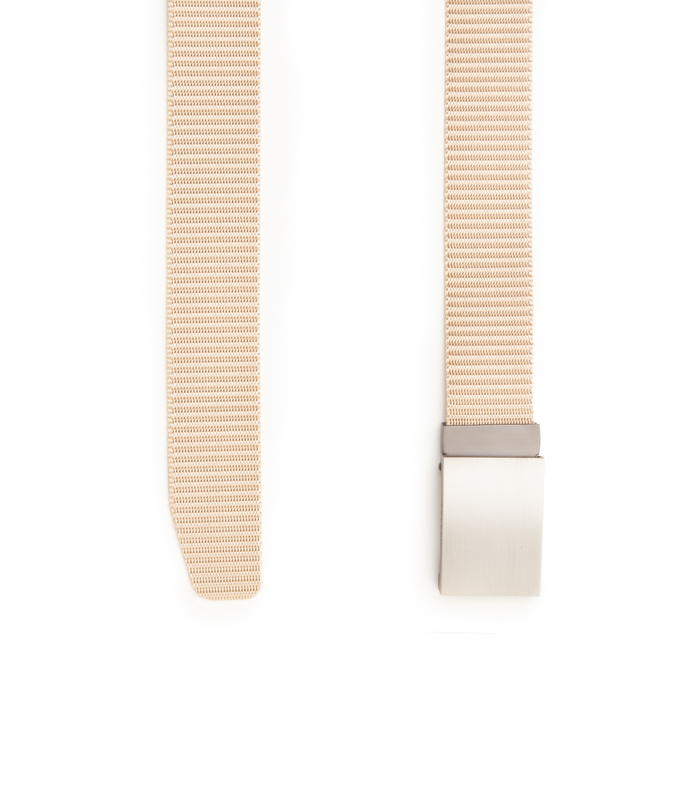 Valerio 1966 Cintura beige in tessuto intrecciato con fibbia a placca uomo | Valerio 1966 Sottocosto