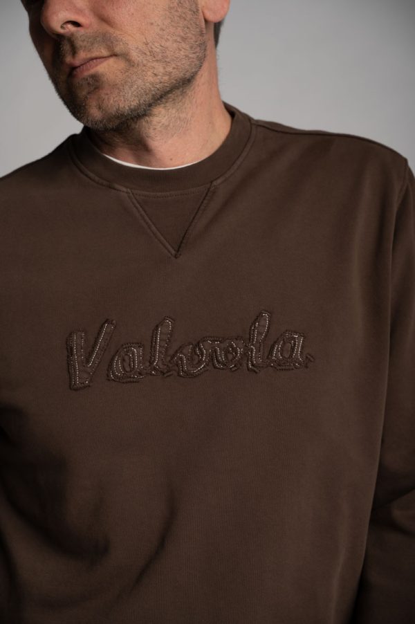 Valvola Fashion FELPA GIROCOLLO LOGO SCRIPT Italy