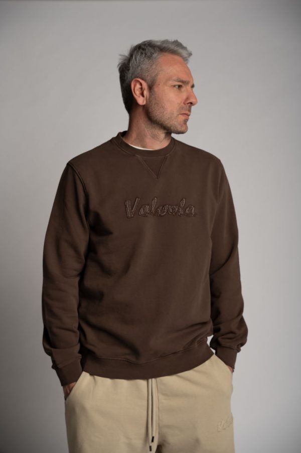 Valvola Fashion FELPA GIROCOLLO LOGO SCRIPT Italy