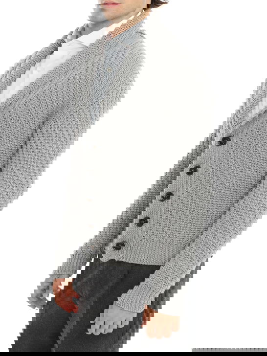 Rakki Cardigan Rakkì Collo Sciallato Grigio Prezzo Ridotto