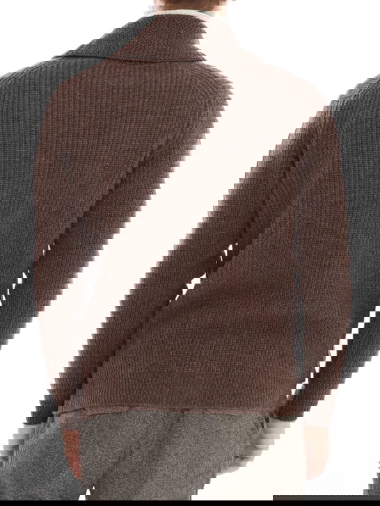 Rakki Cardigan Rakkì Sciallato Marrone Nuovo