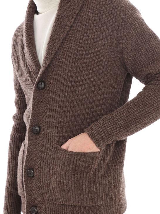 Rakki Cardigan Rakkì Sciallato Marrone Nuovo