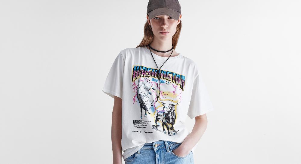﻿Washington Dee Cee White Rodeo T-Shirt Economico