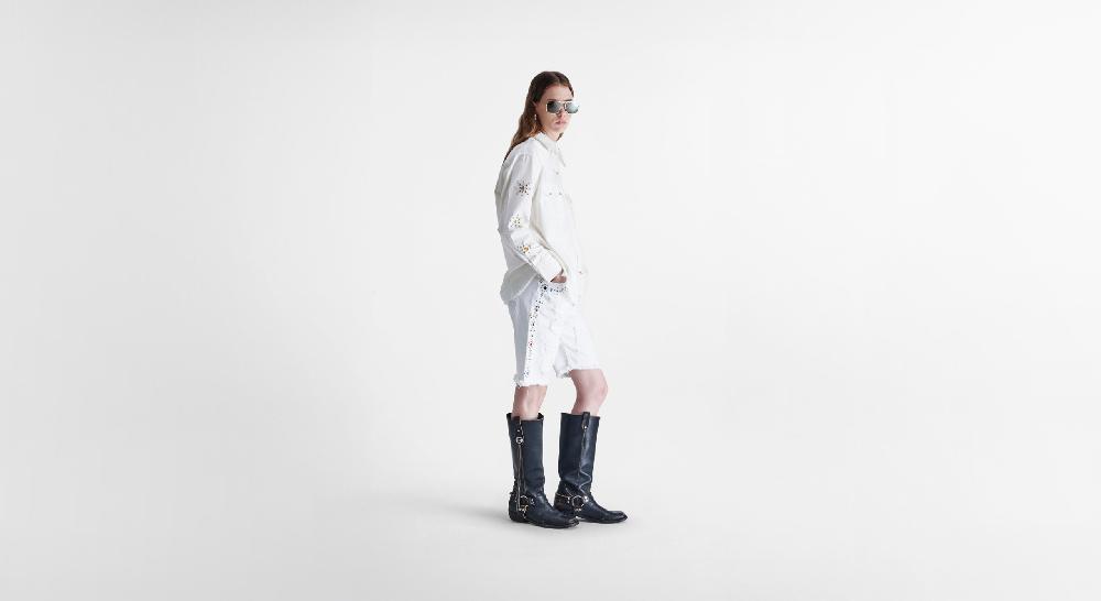 Washington Dee Cee White Denim Elvis Shirt Hotsell
