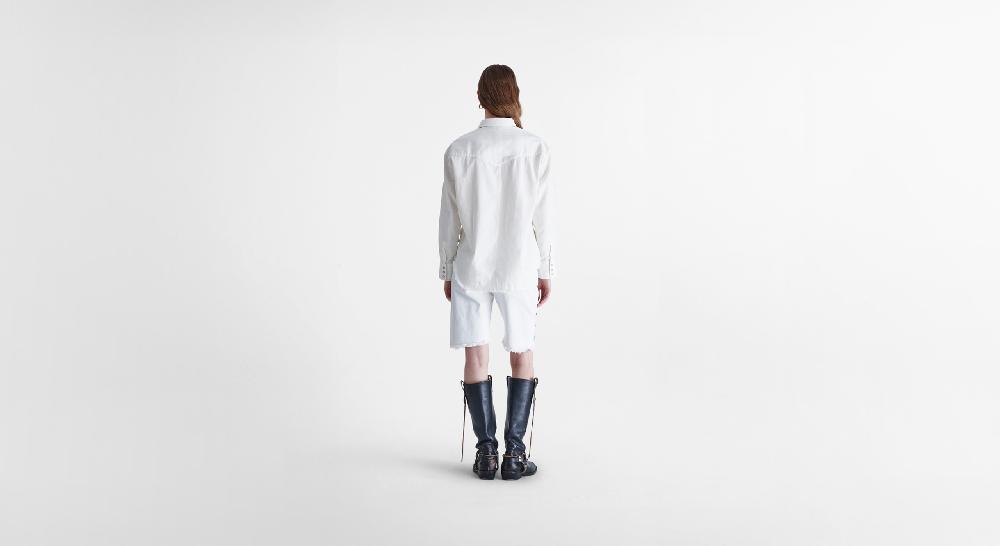 Washington Dee Cee White Denim Elvis Shirt Hotsell