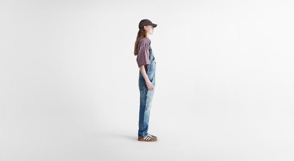 Washington Dee Cee Distressed Aged Blue Overalls Vendite Flash