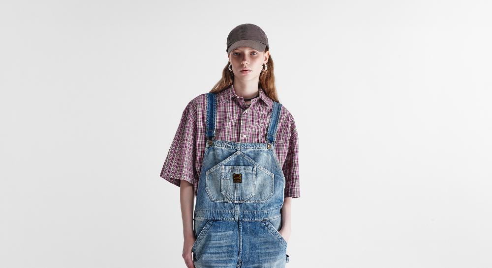 Washington Dee Cee Distressed Aged Blue Overalls Vendite Flash