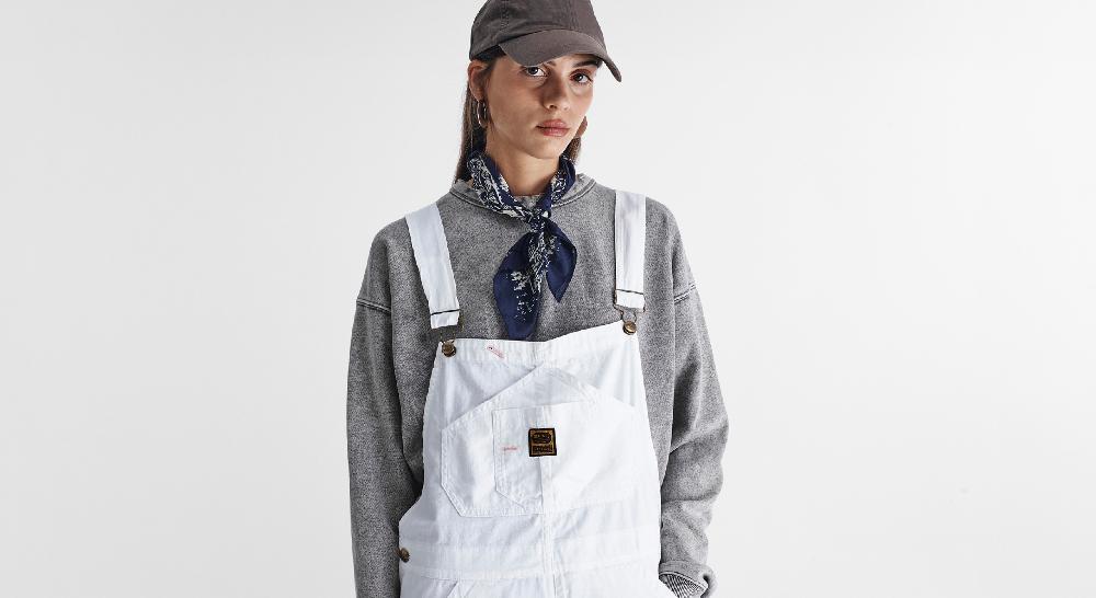 Washington Dee Cee White Light Denim Overalls Negozio