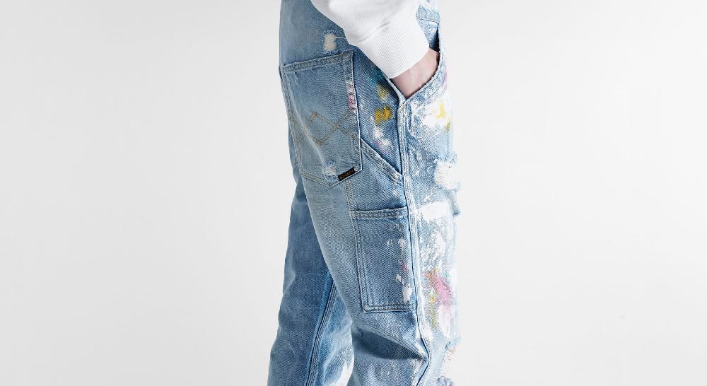 Washington Dee Cee Light Blue Paint Overalls Nuova