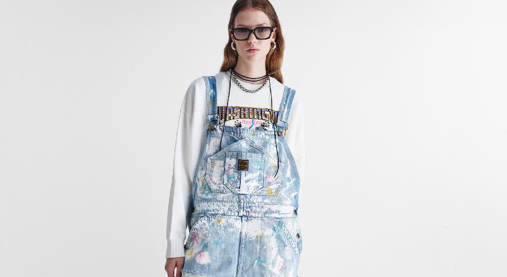 Washington Dee Cee Light Blue Paint Overalls Nuova