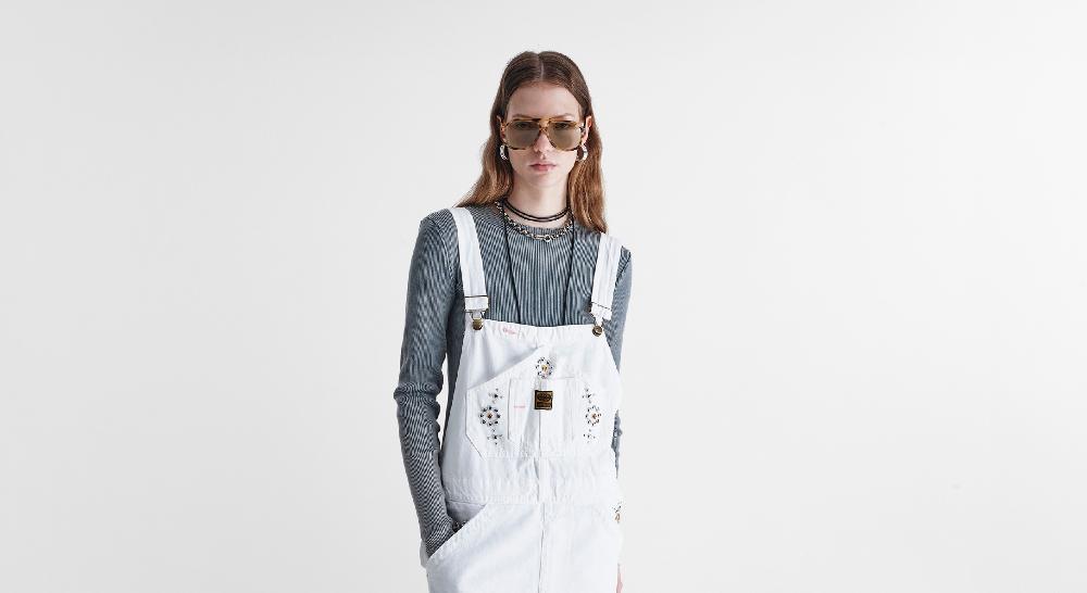 Washington Dee Cee White Tappered Denim Overalls 2025