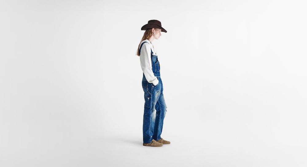 Washington Dee Cee Distressed Dark Blue Overalls Italy