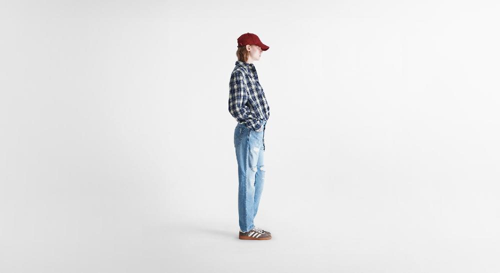 Washington Dee Cee Distressed Light Blue Ranch Denim Nuovo