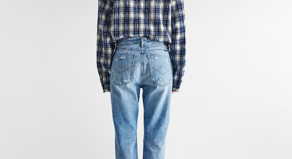 Washington Dee Cee Distressed Light Blue Ranch Denim Nuovo
