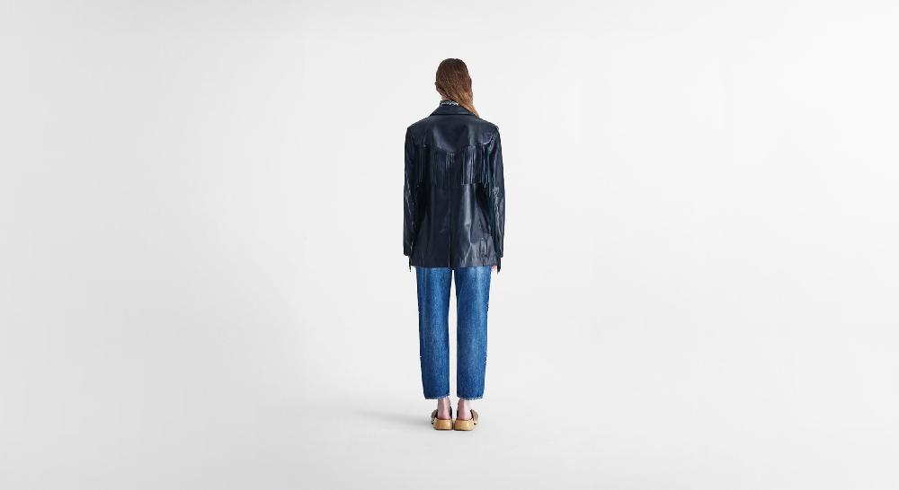Washington Dee Cee Black Nappa Leather Blazer Online