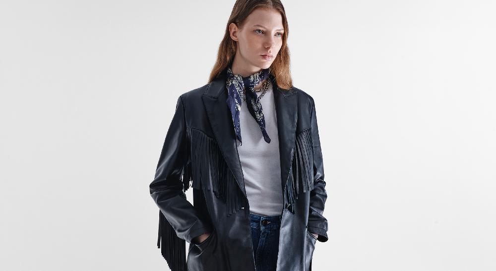 Washington Dee Cee Black Nappa Leather Blazer Online