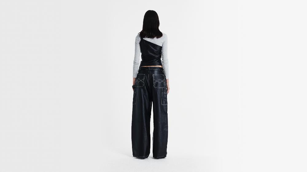 Washington Dee Cee W053 PANTALONE LEATHER OVER WORK In Saldo