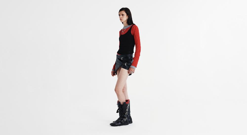 Washington Dee Cee LEATHER MINI SKIRT Vendita