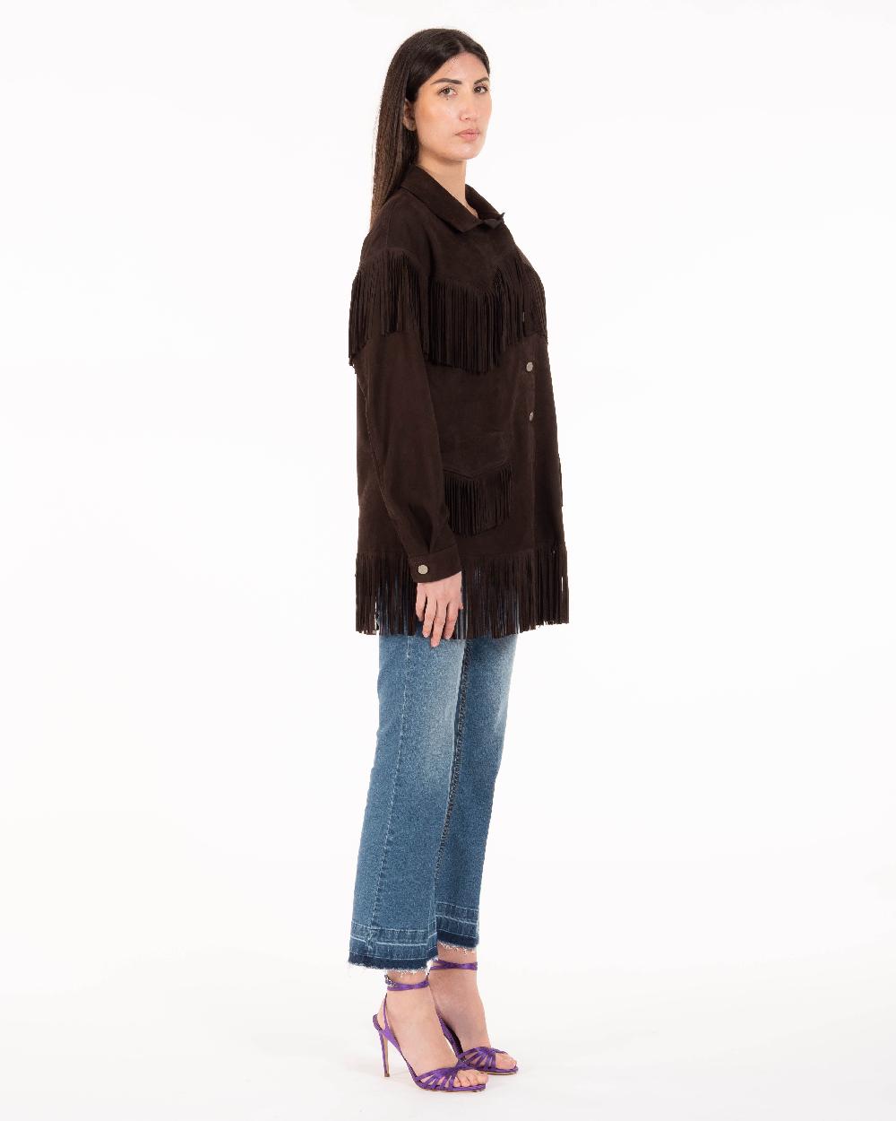 Alessandra chamonix PAIGE MORO / GIACCA CON FRANGE In Vendita