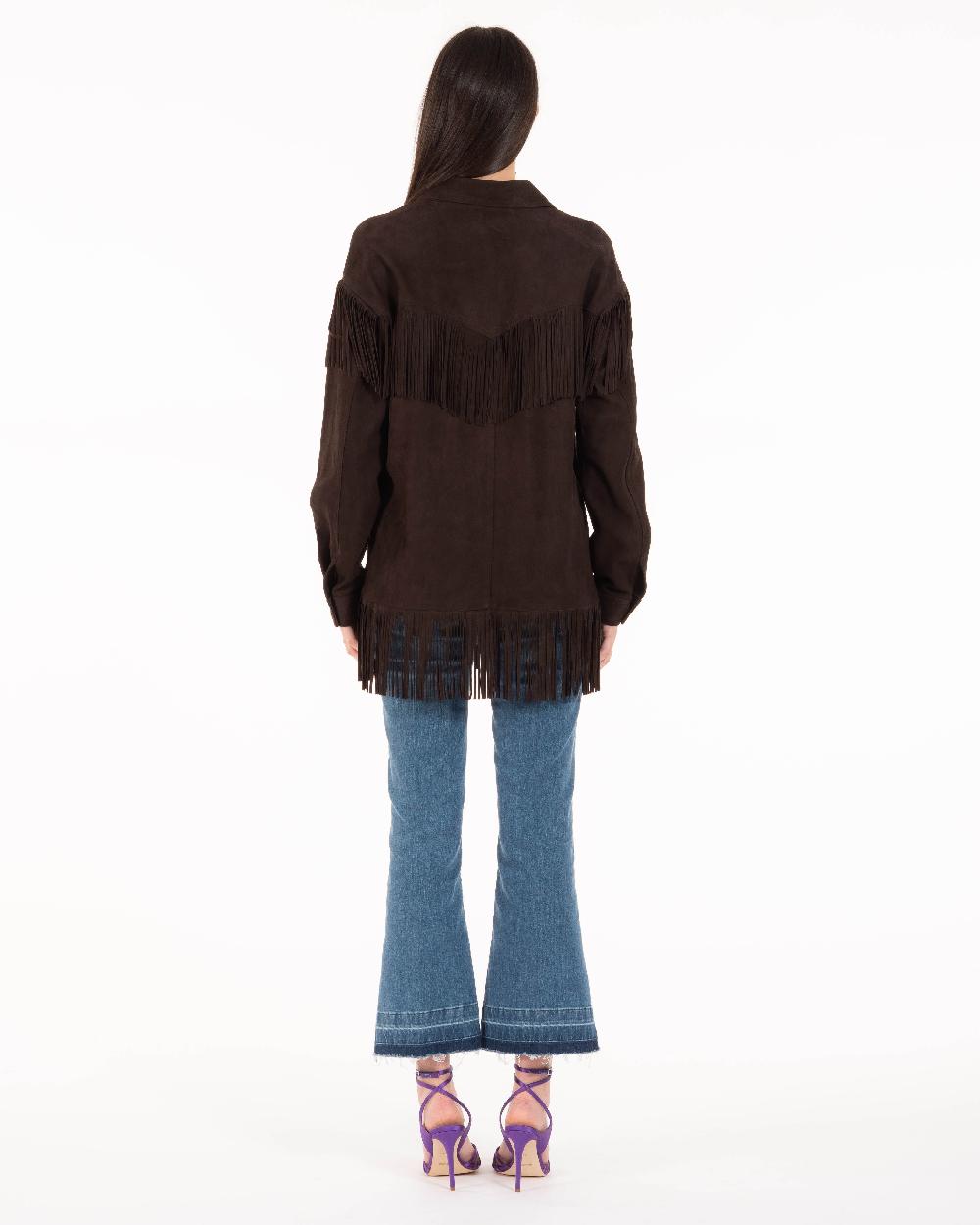 Alessandra chamonix PAIGE MORO / GIACCA CON FRANGE In Vendita