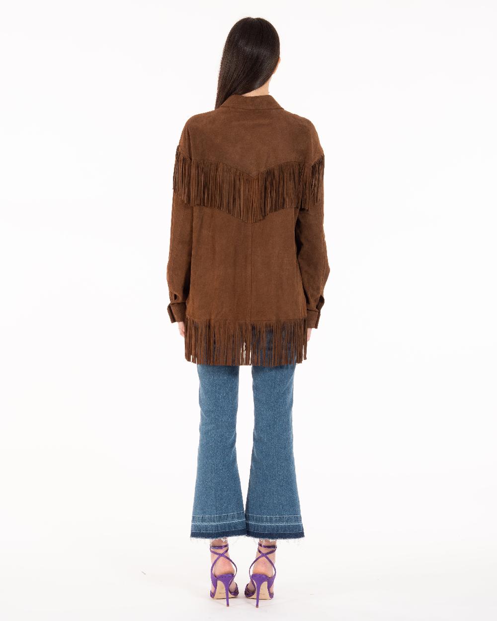 Alessandra chamonix PAIGE COGNAC / GIACCA CON FRANGE Saldi